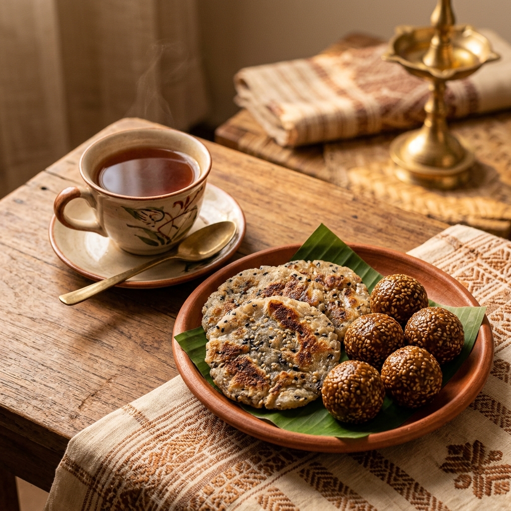 Assam Regional Food Delicacies - Tilmila Pitha and Assam Tea